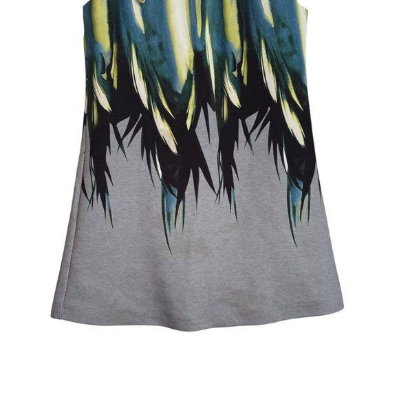 Carlucci Kids Sleeveless Feather Print Dress Girls Size 3 Gray Blue Formal Lined - Picture 5 of 10